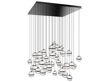 dweLED by WAC Lighting Cyllindra 41-Light Black Chrome Globe Island Pendant DWLPD77541SBC