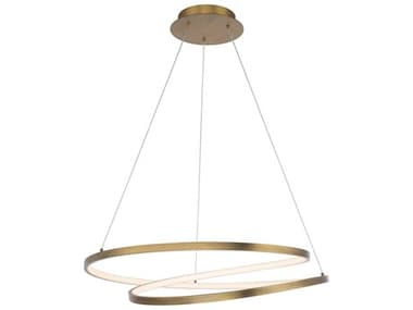 dweLED by WAC Lighting Marques 28&quot; 1-Light Aged Brass LED Round Pendant DWLPD83128AB