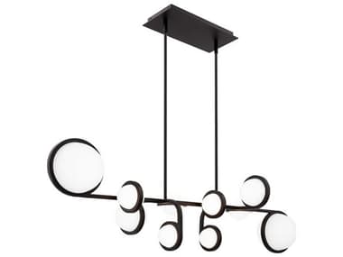dweLED by WAC Lighting Satalite 10-Light Black Globe Linear Island Pendant DWLPD83542BK