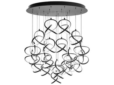 dweLED by WAC Lighting Vornado 21-Light Black Pendant DWLPD84921RBK