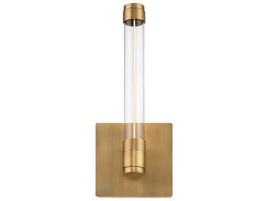 dweLED by WAC Lighting Jedi 12" Tall 1-Light Aged Brass Glass LED Wall Sconce DWLWS51313AB