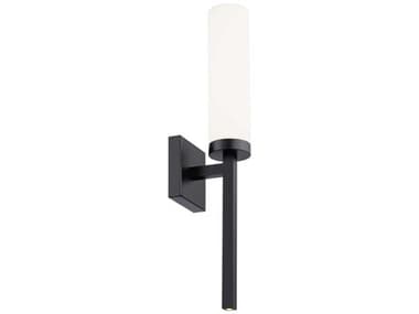 dweLED by WAC Lighting Saltaire 22" Tall 1-Light Black Glass LED Wall Sconce DWLWS63322BK