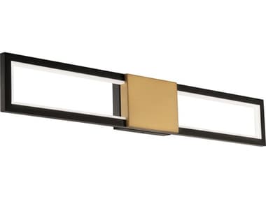 dweLED by WAC Lighting Peekaboo 32" Wide 1-Light Black Aged Brass Vanity Light DWLWS83432BKAB