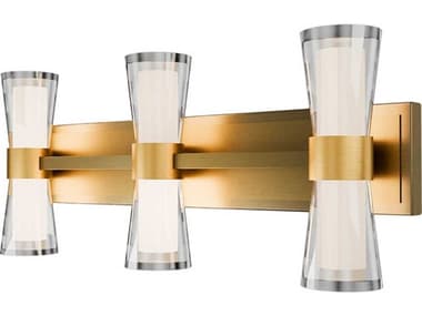 dweLED by WAC Lighting Hourglass 3-Light Aged Brass Vanity Light DWLWS91524AB
