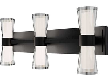 dweLED by WAC Lighting Hourglass 3-Light Black Vanity Light DWLWS91524BK