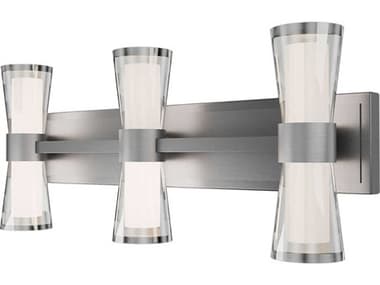 dweLED by WAC Lighting Hourglass 3-Light Brushed Nickel Vanity Light DWLWS91524BN