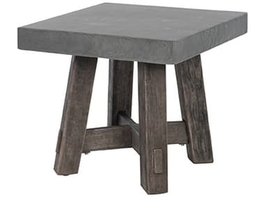 Ebel Amherst Aluminum Concrete/Timber 22'' Wide Square End Table EBL109200