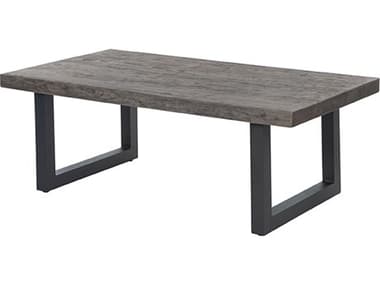 Ebel Asheville Aluminum Timber/Onyx 48''W x 26''D Rectangular Plank Top Coffee Table EBL208200