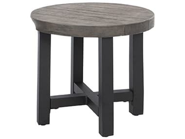 Ebel Asheville Aluminum Timber/Onyx 22'' Wide Round Plank Top End Table EBL209200