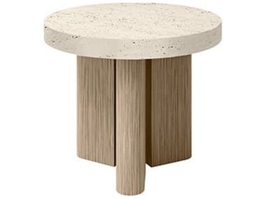 Ebel Pompano Poly Stone 20" Wide Round End Table  Top EBL229POM