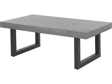 Ebel Fairbanks Aluminum Onyx 48''W x 26''D Rectangular Concrete Top Coffee Table EBL408100