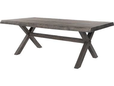 Ebel Glenwood Poly Timber 82''W x 44''D Rectangular Dining Table X-Base with Umbrella Hole EBL507200X