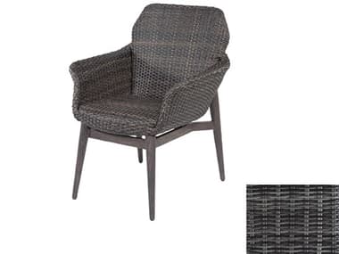 Ebel Closeout Lasalle Smoke Wicker Padded Dining Arm Chair EBL720
