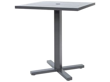 Ebel Palermo Aluminum 36'' Wide Square Bar Height Table with Umbrella Hole EBL828