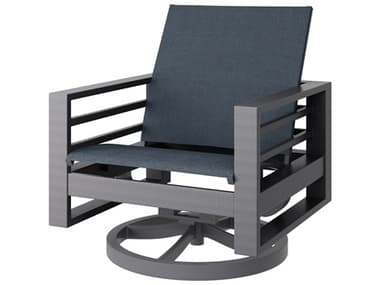Ebel Palermo Sling Aluminum Swivel Rocker Dining Arm Chair EBL866PAL
