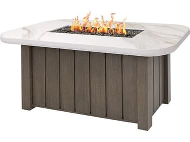 Ebel Aspen Sintered Stone 56"W x 30"D Rectangular Fire Pit Top with Lid EBL906ASPEN