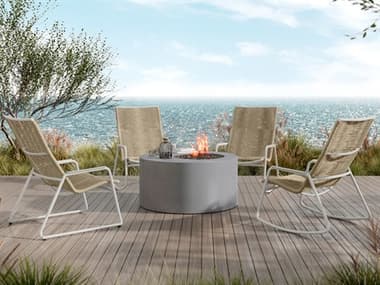 Ebel Cabana Aluminum Fire Pit Lounge Set EBLCABANAHIGHBACK