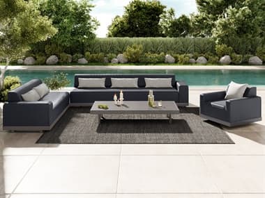 Ebel Grande Aluminum Wicker Padded Lounge Set EBLGRANDESECTIONAL4