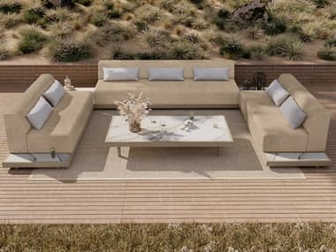 Ebel Grande Aluminum Wicker Padded Lounge Set EBLGRANDESECTIONAL5