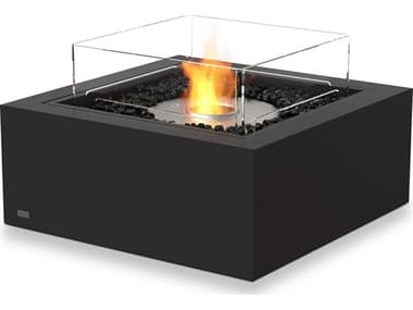 EcoSmart Fire Base 30 Concrete Graphite 30'' Wide Square Fire Table with Ethanol Burner ECOESF.O.BAS.30.GH