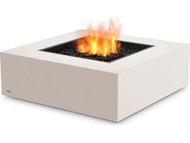 EcoSmart Fire Base 40 Concrete Bone 39'' Wide Square Fire Table with LP/NG Gas Burner ECOESF.O.BAS.40.BO.G