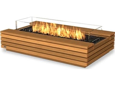 EcoSmart Fire Cosmo 50 Teak 50''W x 30''D Rectangular Fire Table with LP/NG Gas Burner ECOESF.O.CMO.50.TN.G