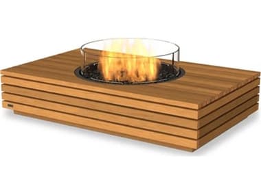 EcoSmart Fire Martini 50 Teak 50''W x 30''D Rectangular Fire Table with Ethanol Burner ECOESF.O.MTI.50.TN