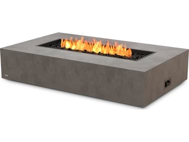 EcoSmart Fire Wharf 65 Concrete Natural 65''W x 39''D Rectangular Fire Table with LP/NG Gas Burner ECOESF.O.WHF.65.NA.G