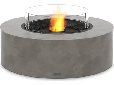 EcoSmart Fire Ark 40 Concrete Natural AB8 39'' Round Fire Table with Ethanol Burner Black ECOESFOARK40NAB