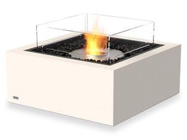 EcoSmart Fire Base 30 Concrete Bone 30'' Square Fire Table with Ethanol Burner ECOESFOBAS30BO