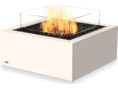 EcoSmart Fire Base 30 Concrete Bone 30'' Square Fire Table with LP/NG Gas Burner ECOESFOBAS30BOG