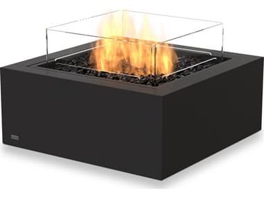 EcoSmart Fire Base 30 Concrete Graphite 30'' Wide Square Fire Table with LP/NG Gas Burner ECOESFOBAS30GHG