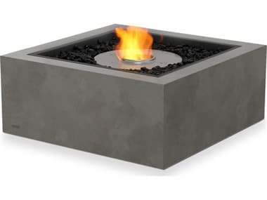 EcoSmart Fire Base 30 Concrete Natural AB8 30'' Wide Square Fire Pit Table with Ethanol Burner Black ECOESFOBAS30NAB
