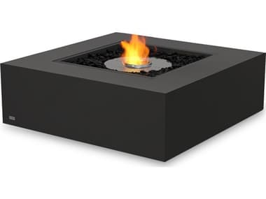 EcoSmart Fire Base 40 Concrete Graphite 39'' Square Fire Table with Ethanol Burner Black ECOESFOBAS40GHB