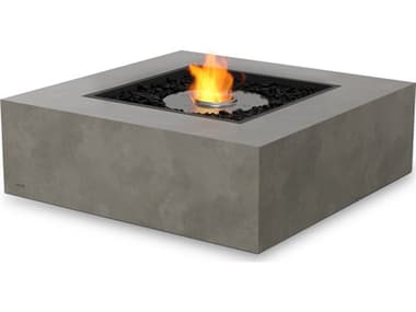 EcoSmart Fire Base 40 Concrete Natural 39'' Square Fire Table with Ethanol Burner Black ECOESFOBAS40NAB