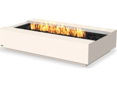 EcoSmart Fire Cosmo 50 Concrete Bone G37T 50''W x 30''D Rectangular Fire Table with Gas LP/NG Stainless Steel ECOESFOCMO50BOG
