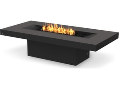 EcoSmart Fire Gin 90 Concrete Chat Height Graphite XL900 89''W x 43''D Rectangular Fire Pit Table with Ethanol Burner Black ECOESFOGIN90CGHB