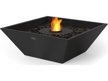 EcoSmart Fire Nova 600 Concrete Graphite AB3 24'' Wide Square Fire Pit Bowl with Ethanol Burner Stainless Steel ECOESFONOV600GH
