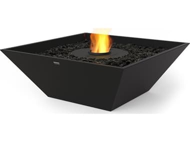 EcoSmart Fire Nova 850 Concrete Graphite AB8 33'' Wide Square Fire Pit Bowl with Ethanol Burner Stainless Steel ECOESFONOV850GH
