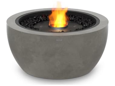 EcoSmart Fire Pod 30 Concrete Natural G16T 30'' Wide Round Fire Pit Bowl with Gas LP/NG Stainless Steel ECOESFOPOD30NAG