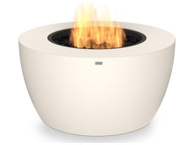 EcoSmart Fire Pod 40 Concrete Bone AB8 40'' Wide Round Fire Pit Bowl with Ethanol Burner Stainless Steel ECOESFOPOD40BO