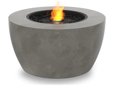 EcoSmart Fire Pod 40 Concrete Natural AB8 40'' Wide Round Fire Pit Bowl with Ethanol Burner Stainless Steel ECOESFOPOD40NA