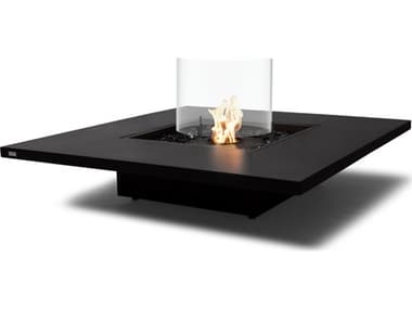 EcoSmart Fire Vertigo 50 Concrete Graphite AB8 50'' Wide Square Fire Pit Table with Ethanol Burner Stainless Steel ECOESFOVTG50GH