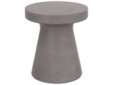 Essentials for Living Outdoor District Slate Grey Concrete Round End Table EFL4611SLAGRY