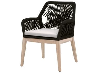 Essentials for Living Outdoor Woven Black / Pumice Cushion Dining Chair (Set of 2) EFL6809KDBLKPUMGT