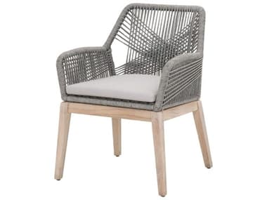 Essentials for Living Outdoor Woven Platinum / Smoke Gray Cushion Dining Chair (Set of 2) EFL6809KDPLARSGGT
