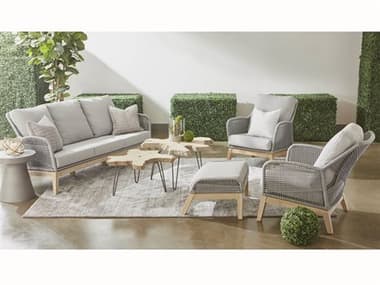 Essentials for Living Outdoor Woven Gray Cushion Lounge Set EFL68173PLASGGTSET2