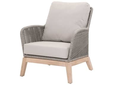 Essentials for Living Outdoor Woven Platinum / Smoke Gray Cushion Lounge Chair EFL6817PLARSGGT