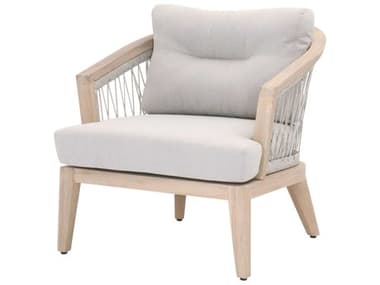 Essentials for Living Outdoor Woven Taupe & White / Pumice Cushion Lounge Chair EFL6821WTAPUMGT