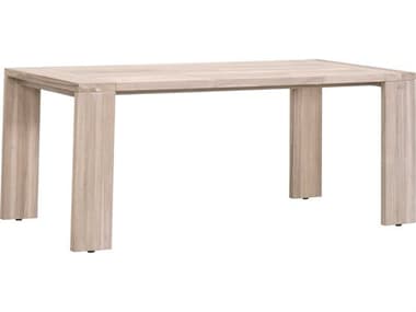 Essentials for Living Woven-Outdoor Teak Rectangular Umbrella Hole Dining Table EFL6830WET